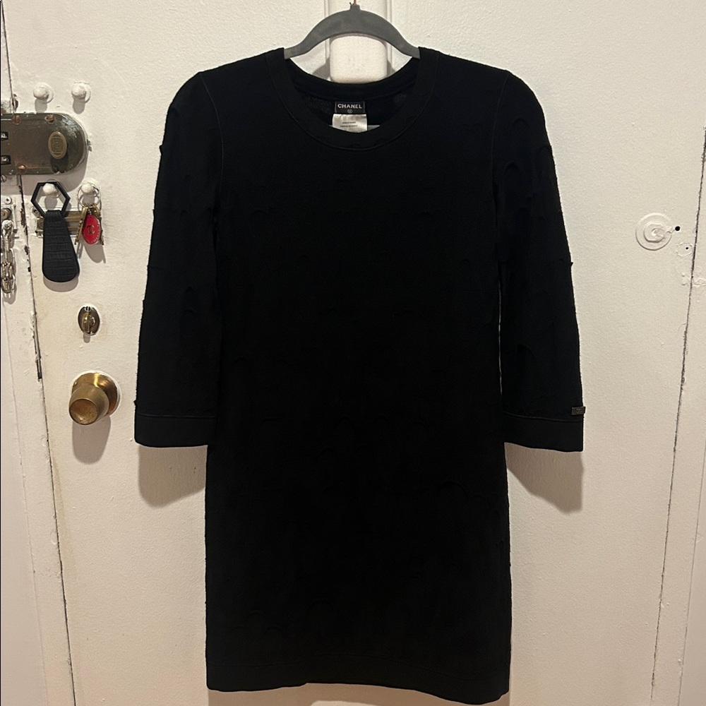 CHANEL Black Wool Sweater Dress size 34